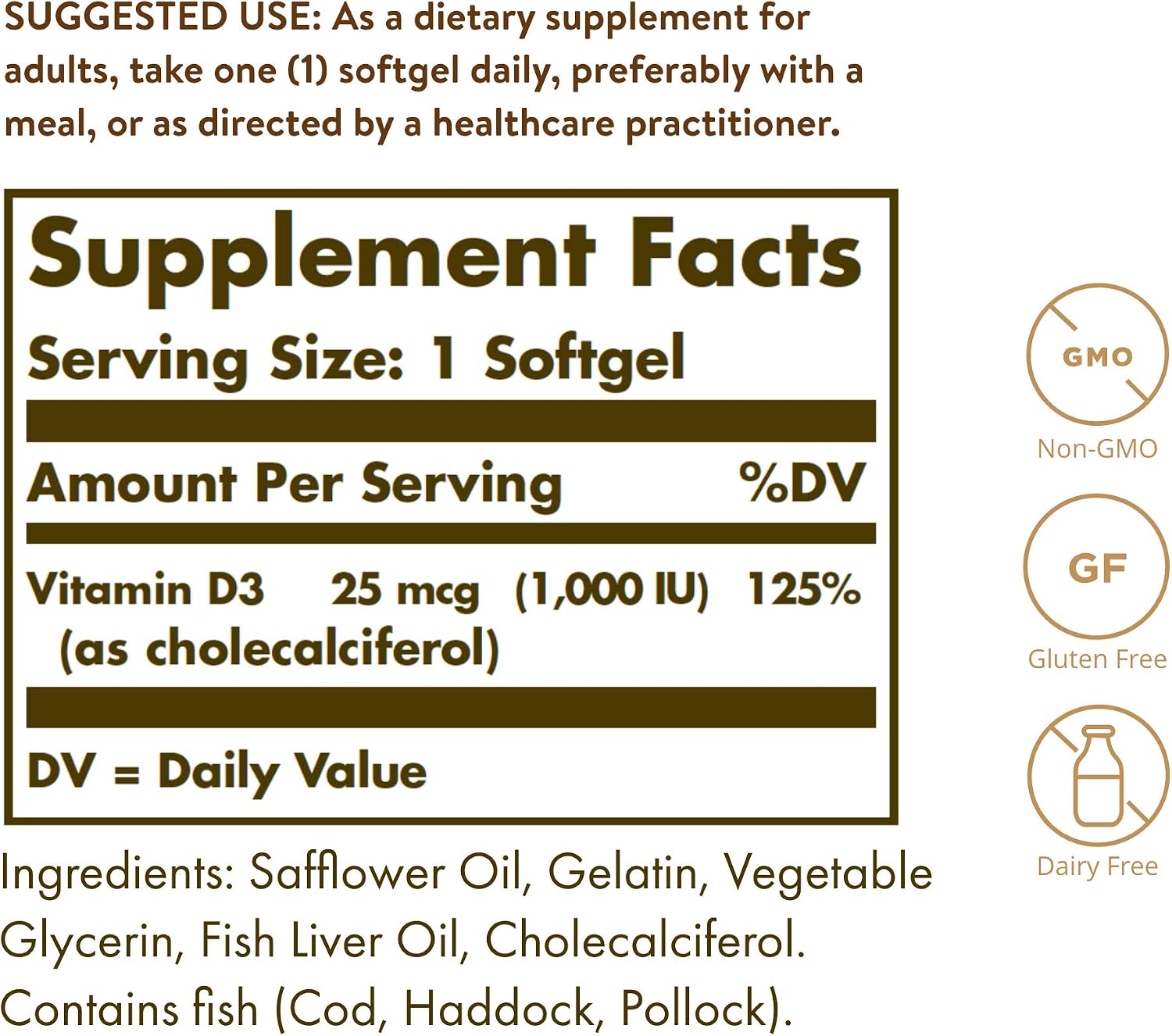 Solgar Vitamin D3 1000 IU Softgels - 100 Softgels - görsel 2