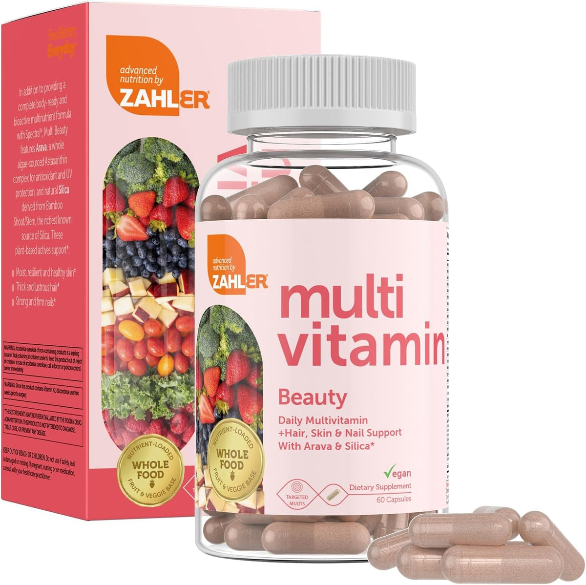 Zahler Multivitamin Beauty + Skin, Hair and Nails Support with Iron, 60 Capsules - görsel 1