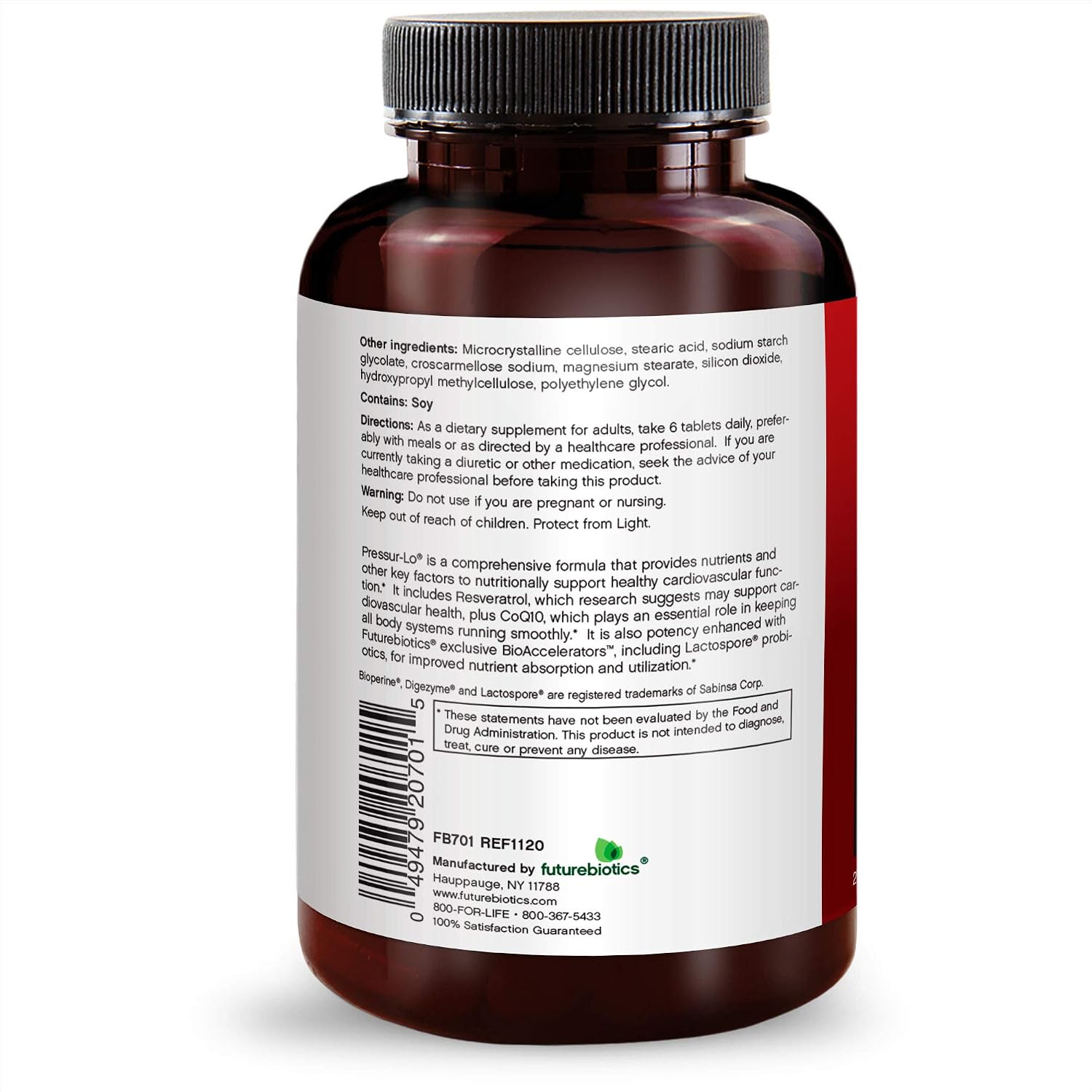 Futurebiotics Pressur-Lo, 270 Vegetarian Tablets - görsel 5