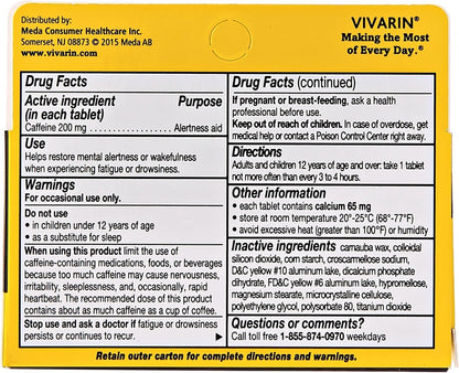 Vivarin Alertness Aid, 40 Tablets (Pack of 4)