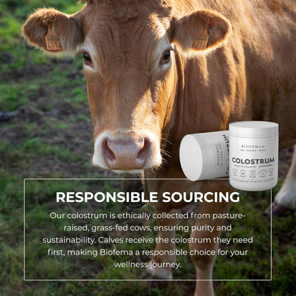 BIOFEMA Bovine Colostrum Supplement – Nature's Superfood for Gut Health, Immune Support, Physical Recovery, Skin, Hair & Nail Health