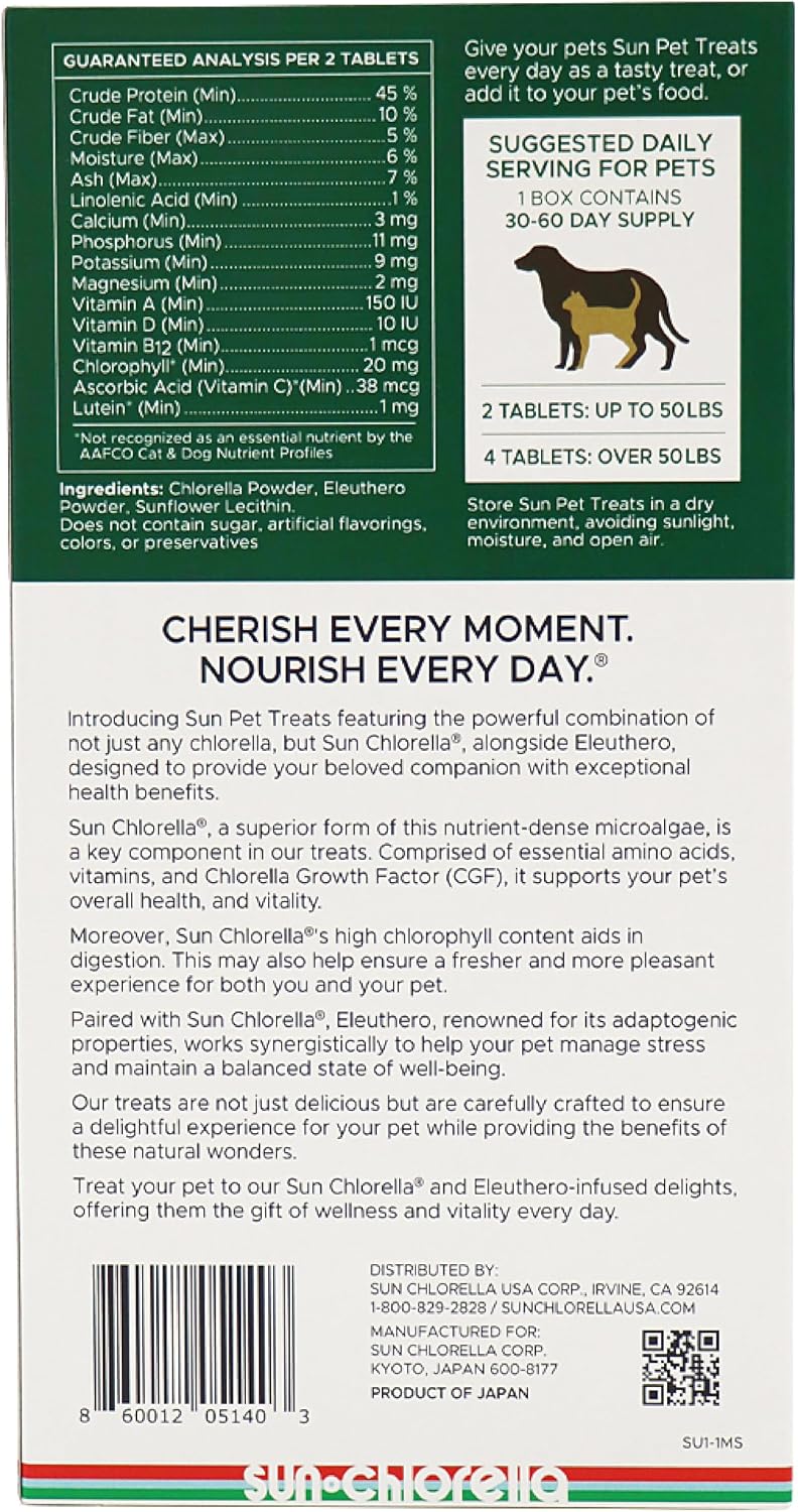Sun Chlorella Pet Chews Green Superfood Supplement for Dogs and Cats - 120 Chews - görsel 7