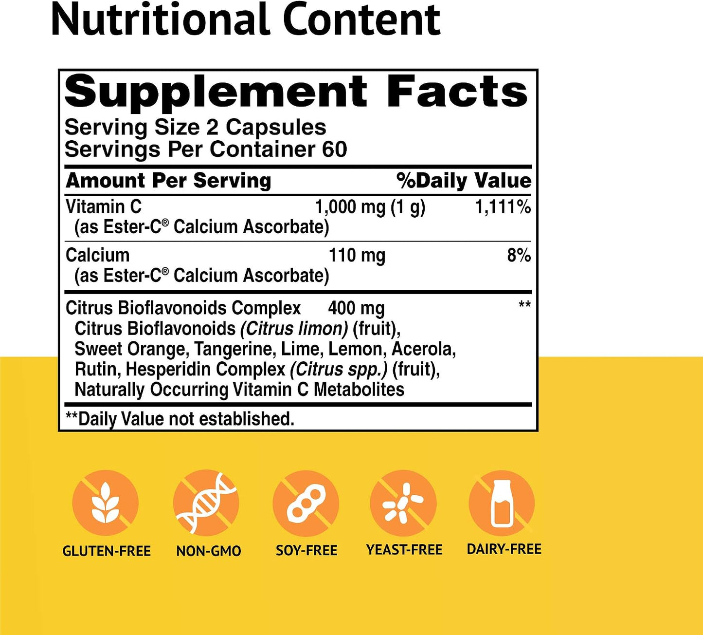 Ester-Vitamin C with Citrus Bioflavonoids 500mg 120 Capsules - görsel 2