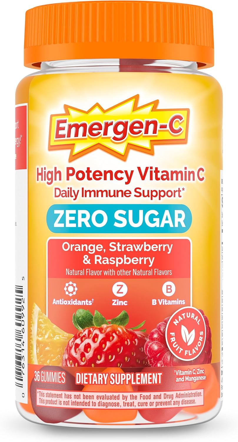 Emergen-C Zero Sugar Immune Support Adult Gummies 36 Count - görsel 1
