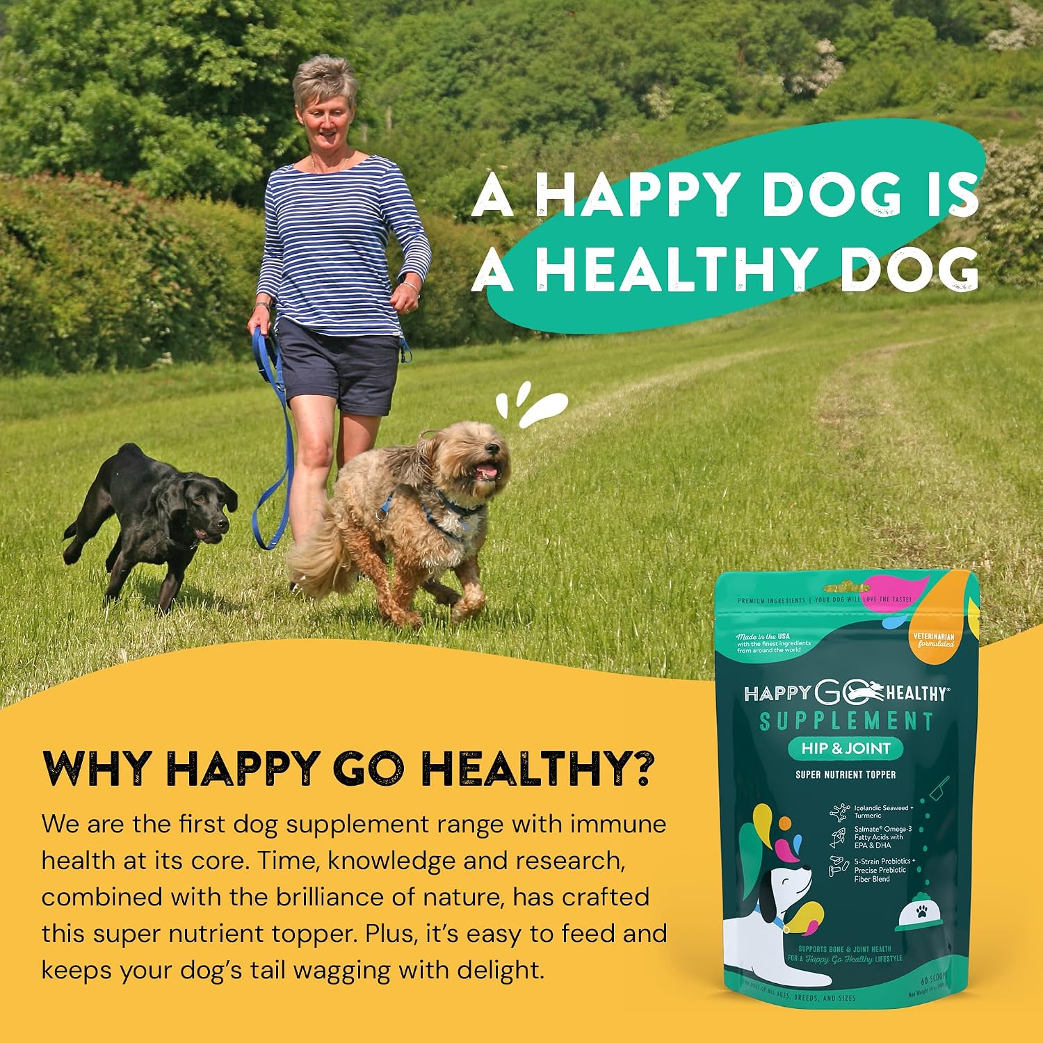 Hip & Joint Supplements for Dogs | Natural Joint Support with Probiotics & Omega-3 | 60 servings - görsel 7