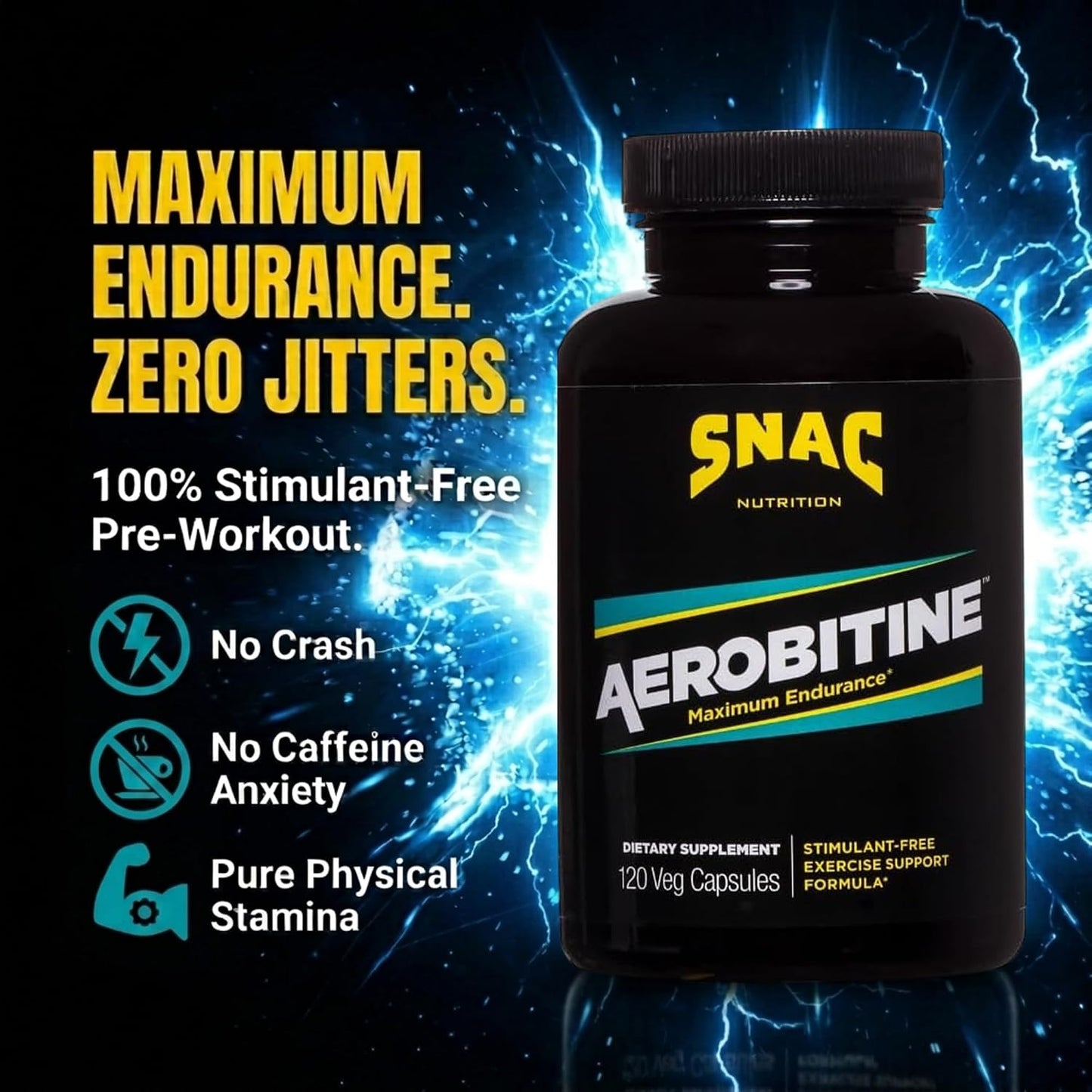 SNAC Aerobitine - Pre-Workout Supplement for Max Endurance, 120 Veggie Caps - görsel 2