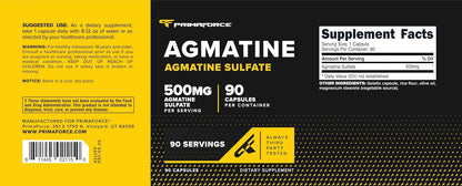 Primaforce Agmatine Sulphate 500mg, 90 Capsules – Non-GM, Gluten-free Supplement