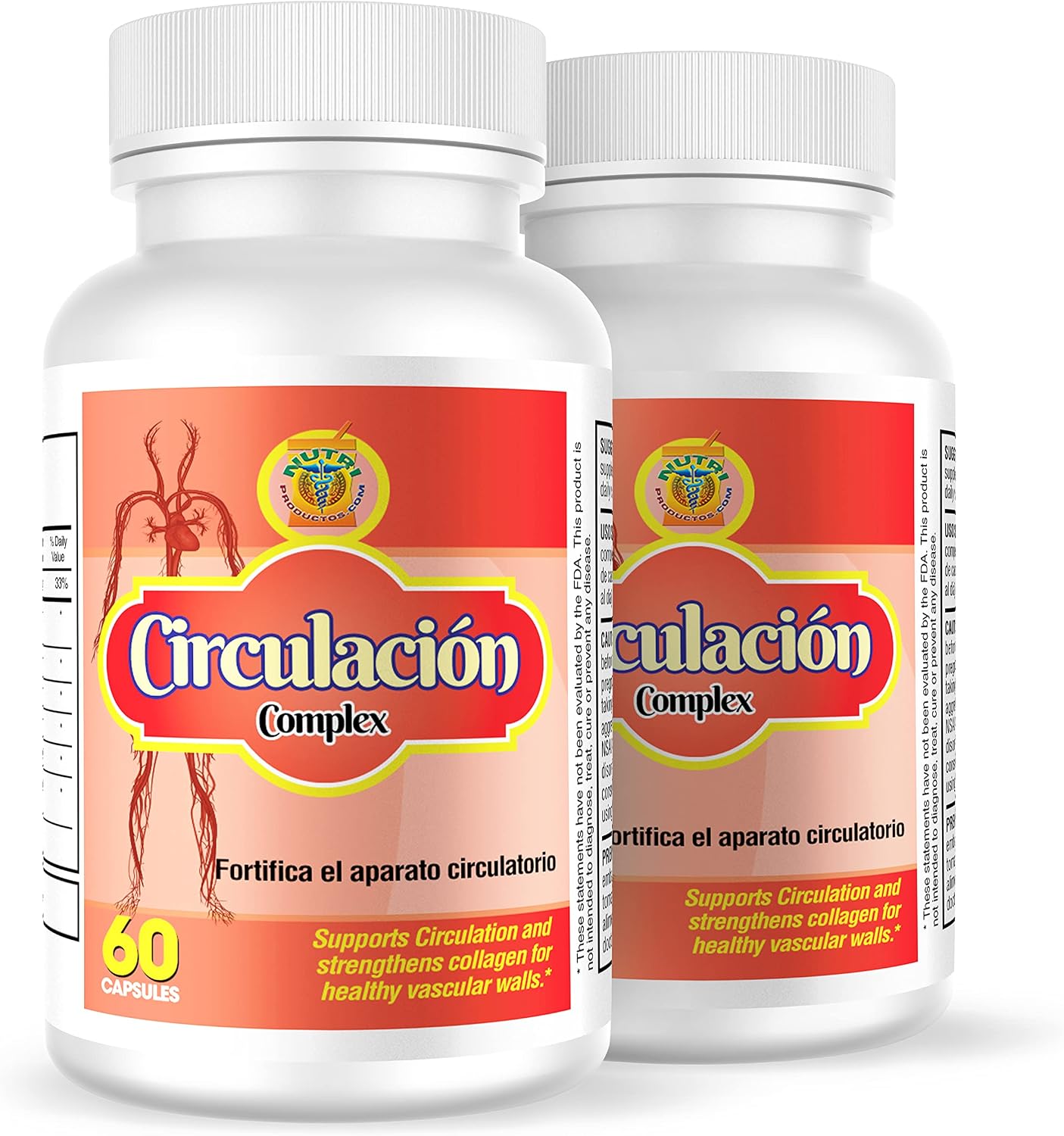 Nutrisalud Products Circulacion Complex - Natural Circulation Support Capsules, 2 Bottles (120 Capsules Total) - görsel 1