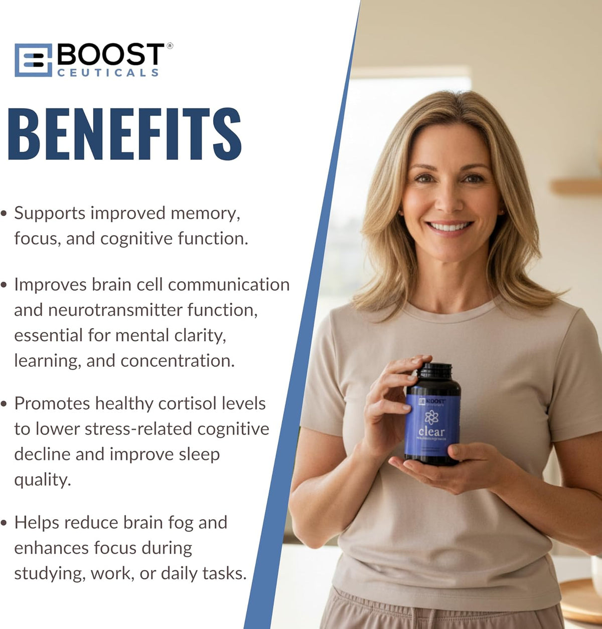 BoostCeuticals Phosphatidylserine 100mg with Ginkgo Biloba, DMAE, Gotu Kola – Cognitive Support, Memory, Focus, Stress and Cortisol Balance – 90 Capsules - görsel 4