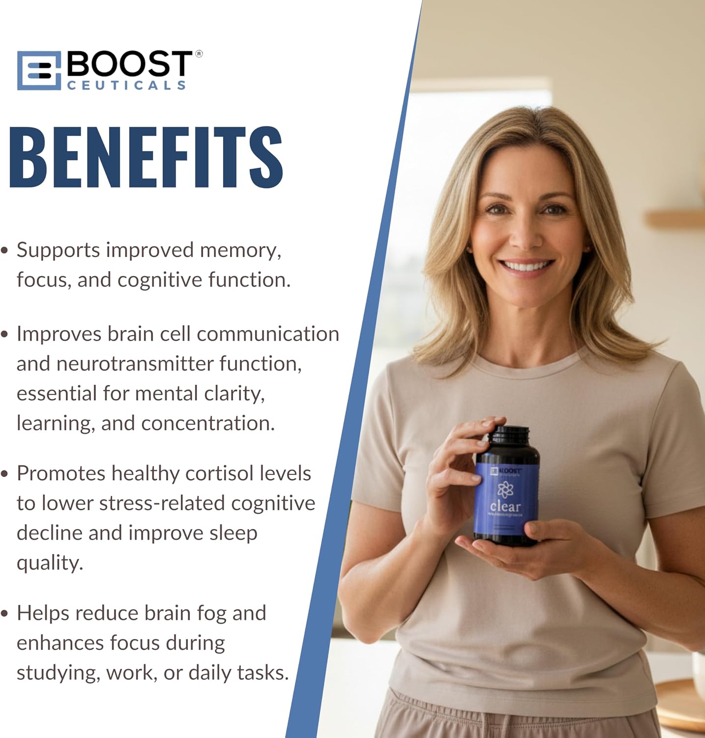 BoostCeuticals Phosphatidylserine 100mg with Ginkgo Biloba, DMAE, Gotu Kola – Cognitive Support, Memory, Focus, Stress and Cortisol Balance – 90 Capsules - görsel 4