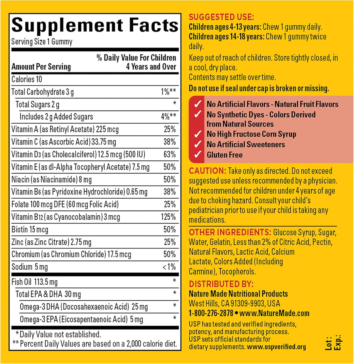Nature Made Kids First Multivitamin with Omega-3 - 70 Gummies - görsel 7