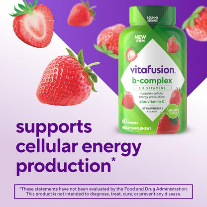 Vitafusion Vitamin B Complex Gummies - Strawberry Flavour - 60 Count