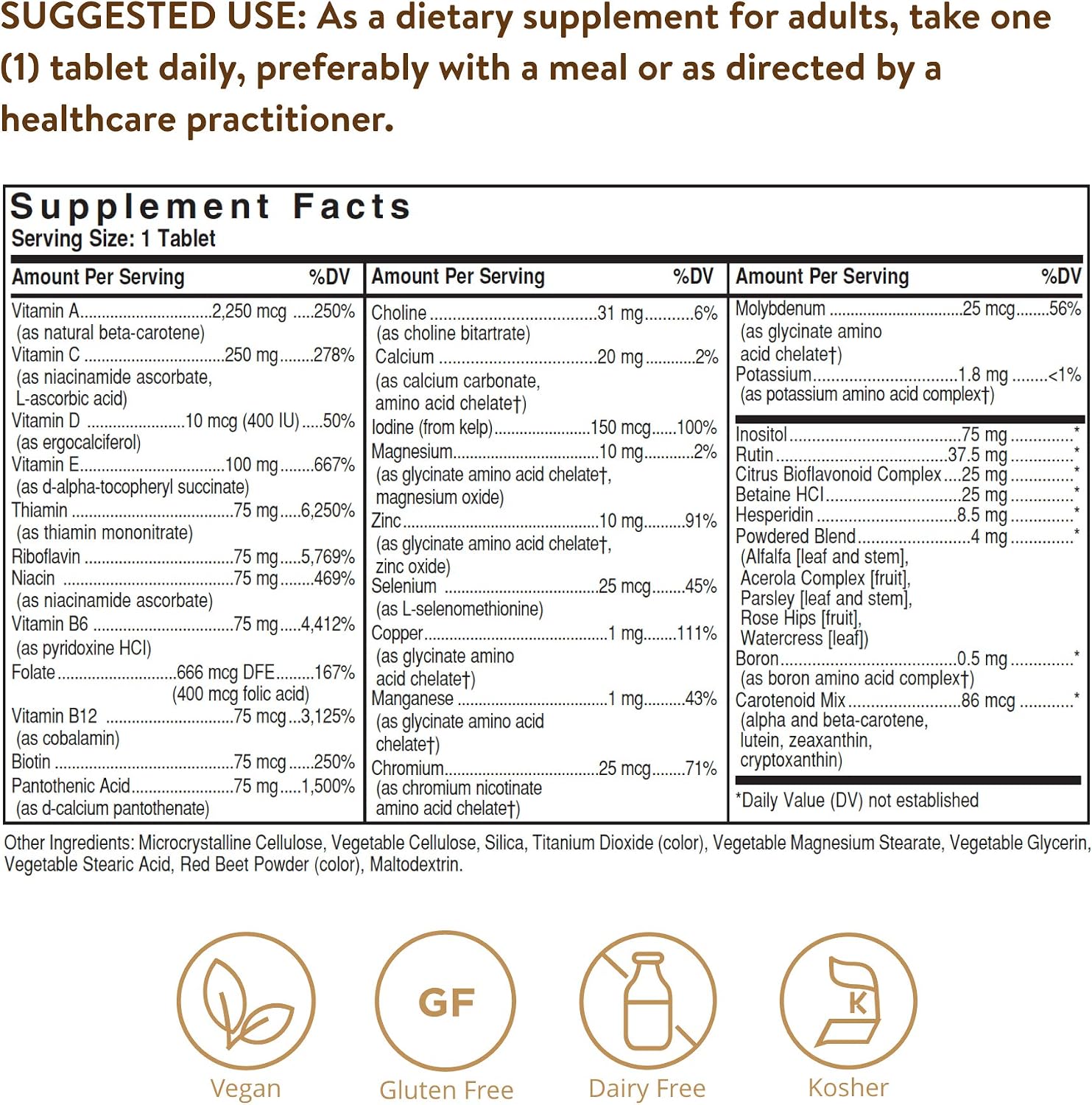 Solgar Iron-Free Formula VM-75, 180 Tablets - görsel 2