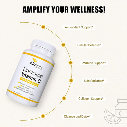Biodora Liposomal Vitamin C – 1400mg per Serving, 180 Capsules