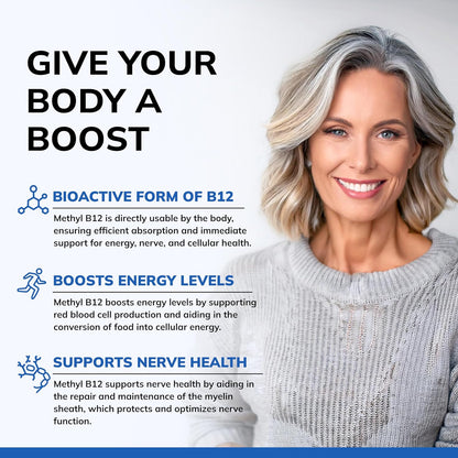 aSquared Nutrition Vitamin B12 5000mcg with Methylcobalamin - 120 Tablets