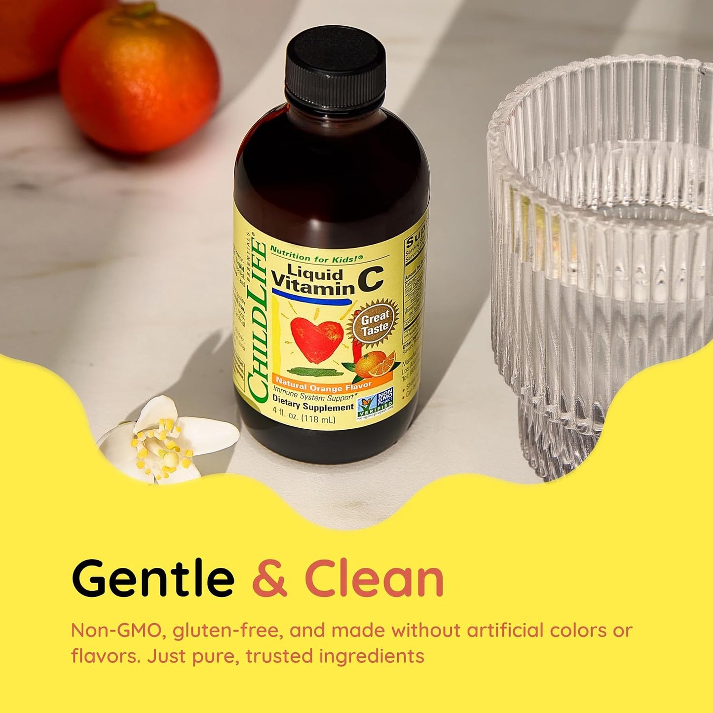 CHILDLIFE ESSENTIALS Liquid Vitamin C - Pure Vitamin C Supplement for Kids, Toddlers & Babies - Immune Support - Natural Orange Flavour - 4 fl oz (118 ml) (Pack of 3) - görsel 6