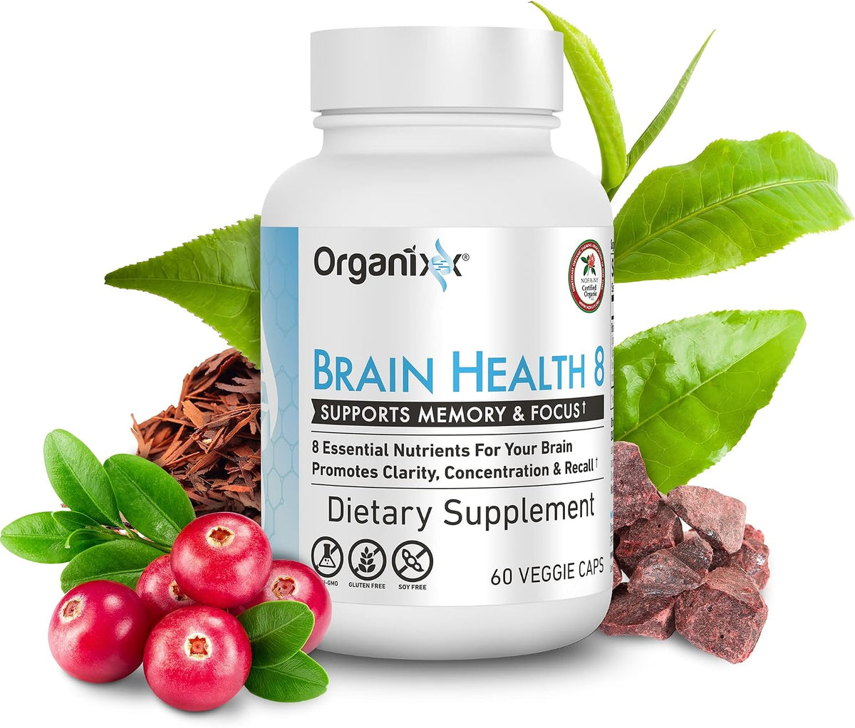 Organixx Ageless Brain – Brain Health Food Supplement – 60 Vegetarian Capsules - görsel 2