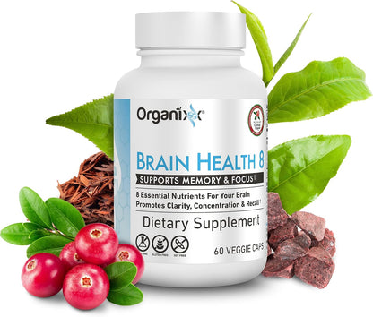 Organixx Ageless Brain – Brain Health Food Supplement – 60 Vegetarian Capsules