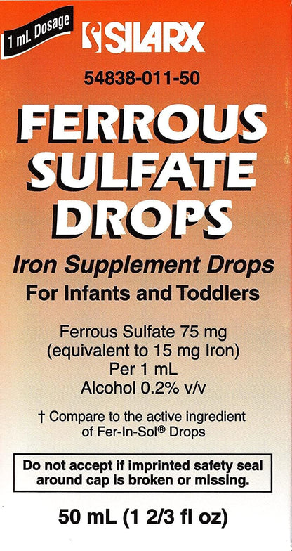 Ferrous Drops Iron Supplement Peppermint Flavour for Infants, Toddlers & Children