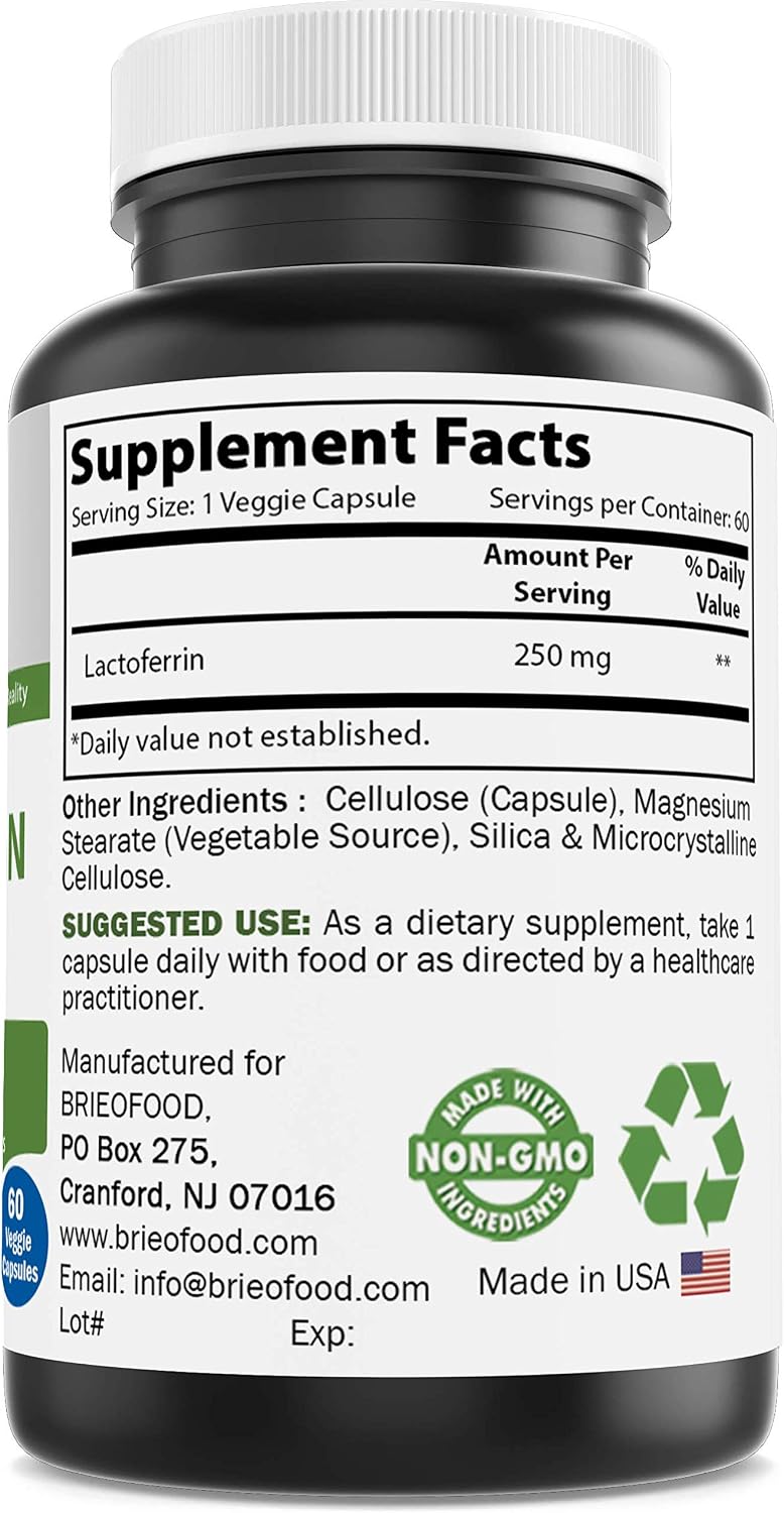 Brieofood Lactoferrin 250 mg – 60 Veggie Capsules - görsel 2