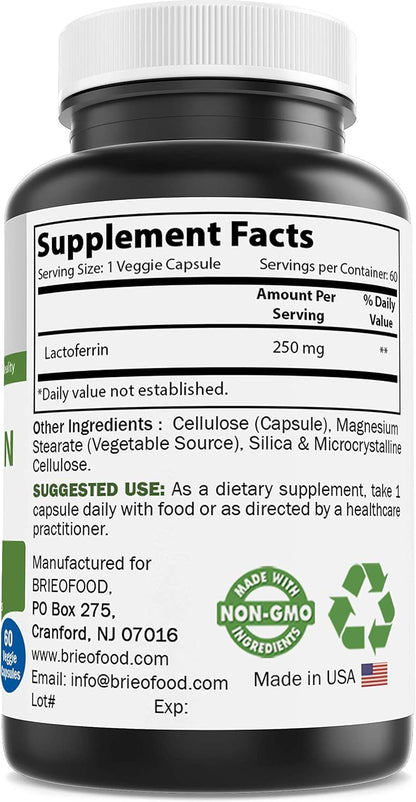Brieofood Lactoferrin 250 mg – 60 Veggie Capsules