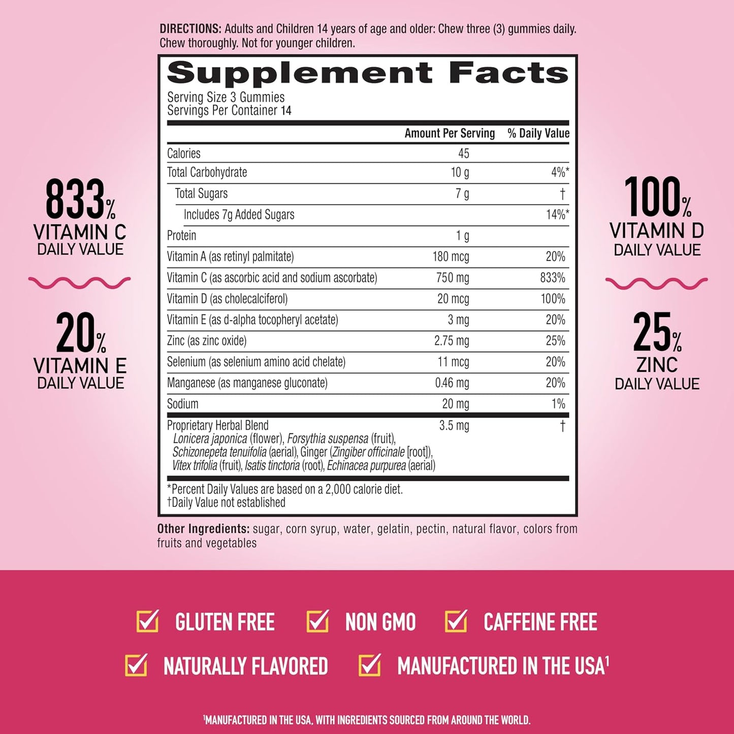Airborne 750mg Vitamin C Gummies for Adults - Immune Support - 42 Gummies, Very Berry Flavour - görsel 4
