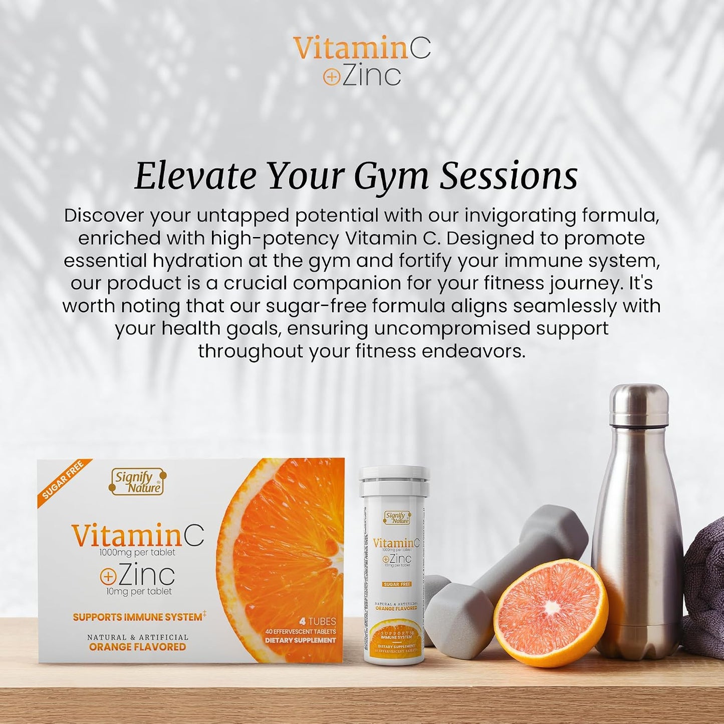 SIGNIFY NATURE Vitamin C 1000mg Effervescent Tablets with Zinc – Sugar-Free & Vegan – 40 Tablets - görsel 7