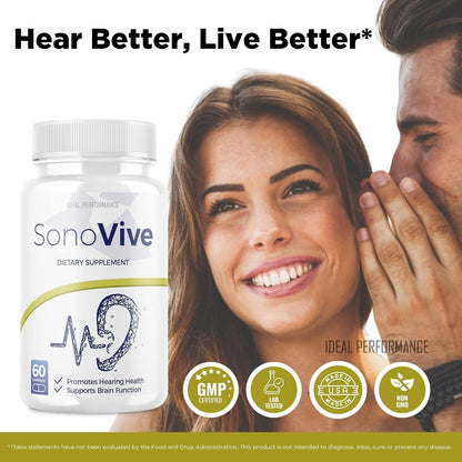 IDEAL PERFORMANCE Sonovive Hearing Support Capsules - 2-Pack (120 Capsules)