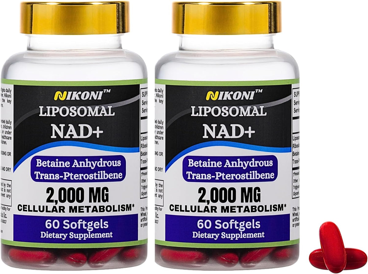 Nikoni Liposomal NAD+ 2000 mg with TMG and Pterostilbene – Healthy Ageing Support – 240 Soft gel capsules - görsel 10