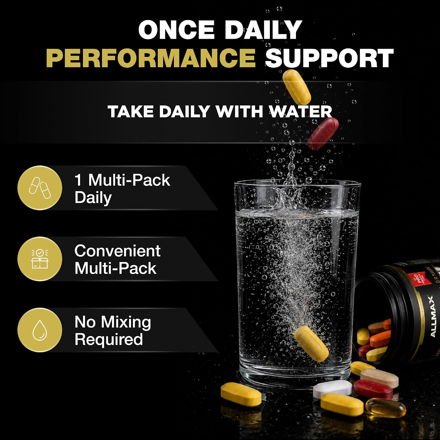 ALLMAX VITASTACK Multivitamin Sachets – 30 Daily Sachets with Omega-3, BCAAs & Enzymes - görsel 4