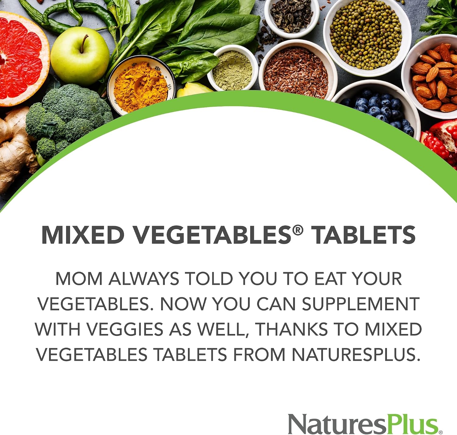 NaturesPlus Mixed Vegetables - 180 Tablets, Pack of 2 - Broccoli, Spinach, Carrot & Cabbage - görsel 3