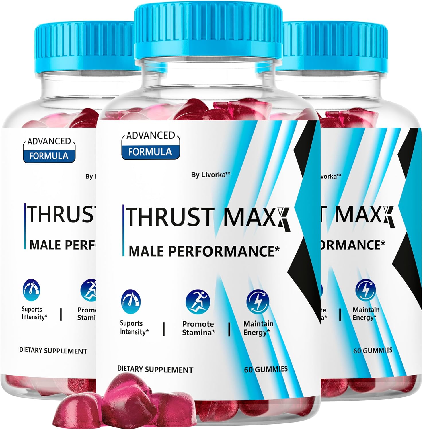 Thrust Maxx Gummies for Men – Performance and Energy Support (3 Pack, 180 Gummies) - görsel 1