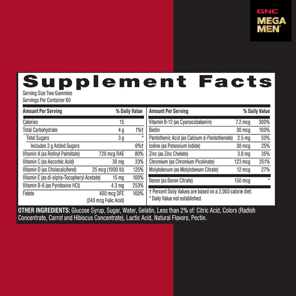 GNC Mega Men Multivitamin Gummy – Mixed Berry (120 Count) - görsel 8