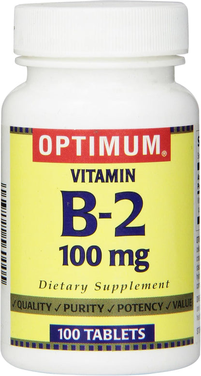 Optimum Vitamin B2 Tablets, 100mg, 100 Tablets