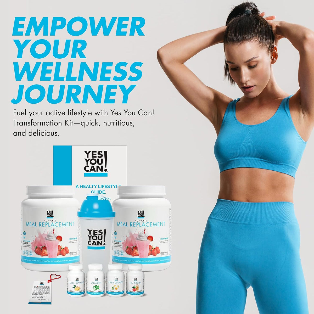 Yes You Can! Transformation Kit – Complete Meal Replacement and Supplement Kit (Strawberry) - görsel 6