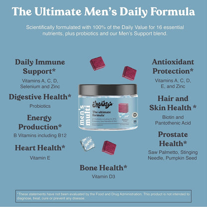 CHEWSY Men's Multivitamin Chews – Immune & Energy Support, 30-Day Supply