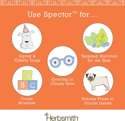 Herbsmith Spector - Eye & Vision Support for Dogs - Antioxidant Supplement - 60 Large Chews