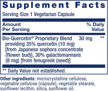 Life Extension Bio-Quercetin, Immune Health Supplement, Heart Health Support, Gluten-free, Non-GMO, Vegetarian, 30 Capsules