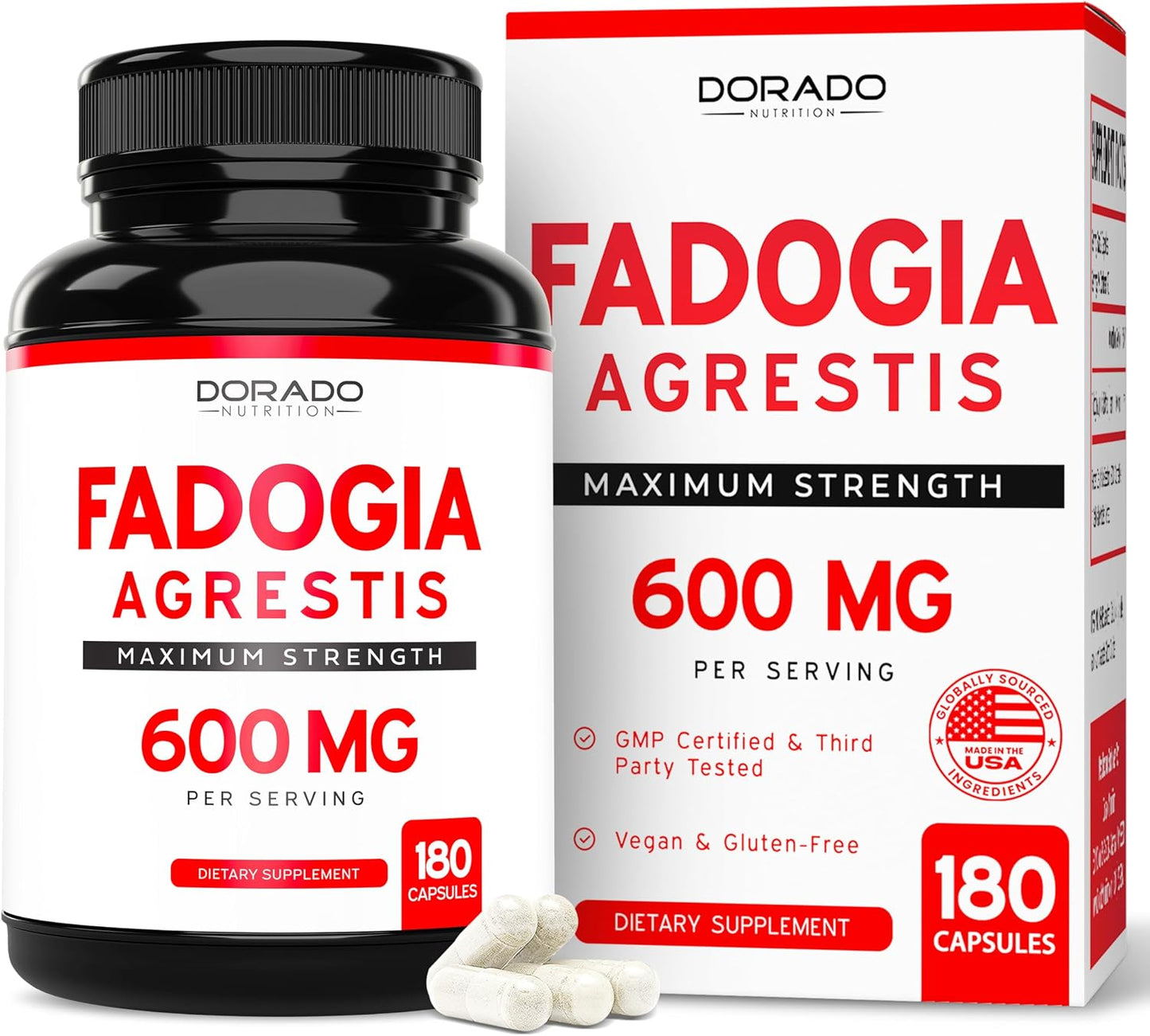 Fadogia Agrestis 600mg Extract - Maximum Strength - 180 Vegan Capsules - görsel 1