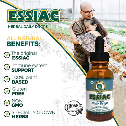 Essiac Original Tea USDA Organic Daily Drops – Alcohol-Free Concentrated Formula, 59ml