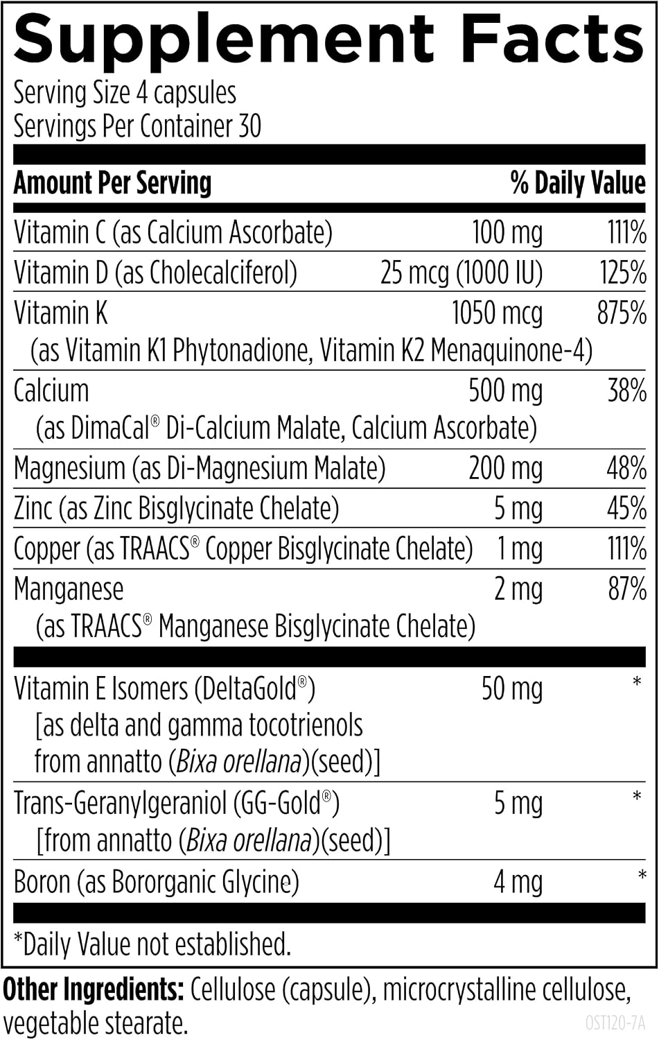 Designs for Health OsteoForce – Bone Support Supplement with Chelated Minerals, 120 Capsules - görsel 3