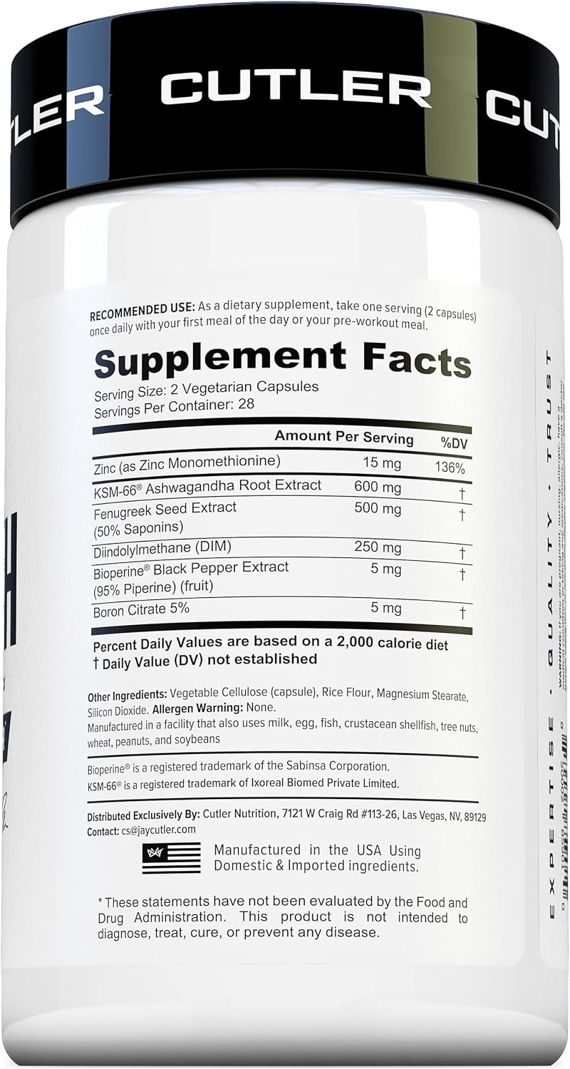 TRIUMPH Testosterone Booster for Men – DIM, Ashwagandha, Boron – 56 Veggie Capsules - görsel 6