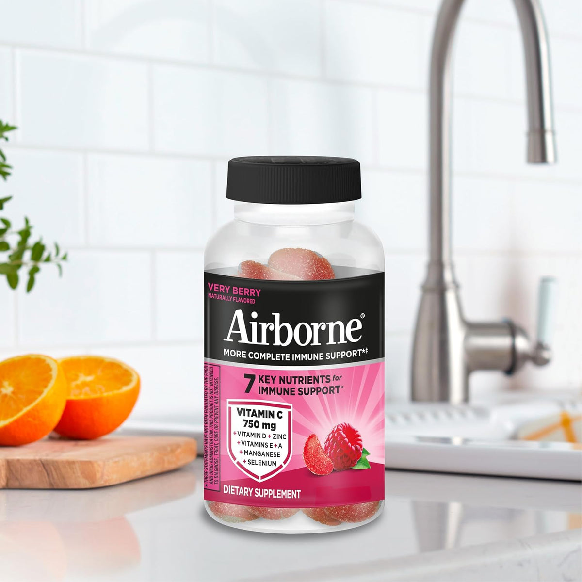 Airborne Vitamin C 1000mg Gummies, Very Berry - 21 Count - görsel 10