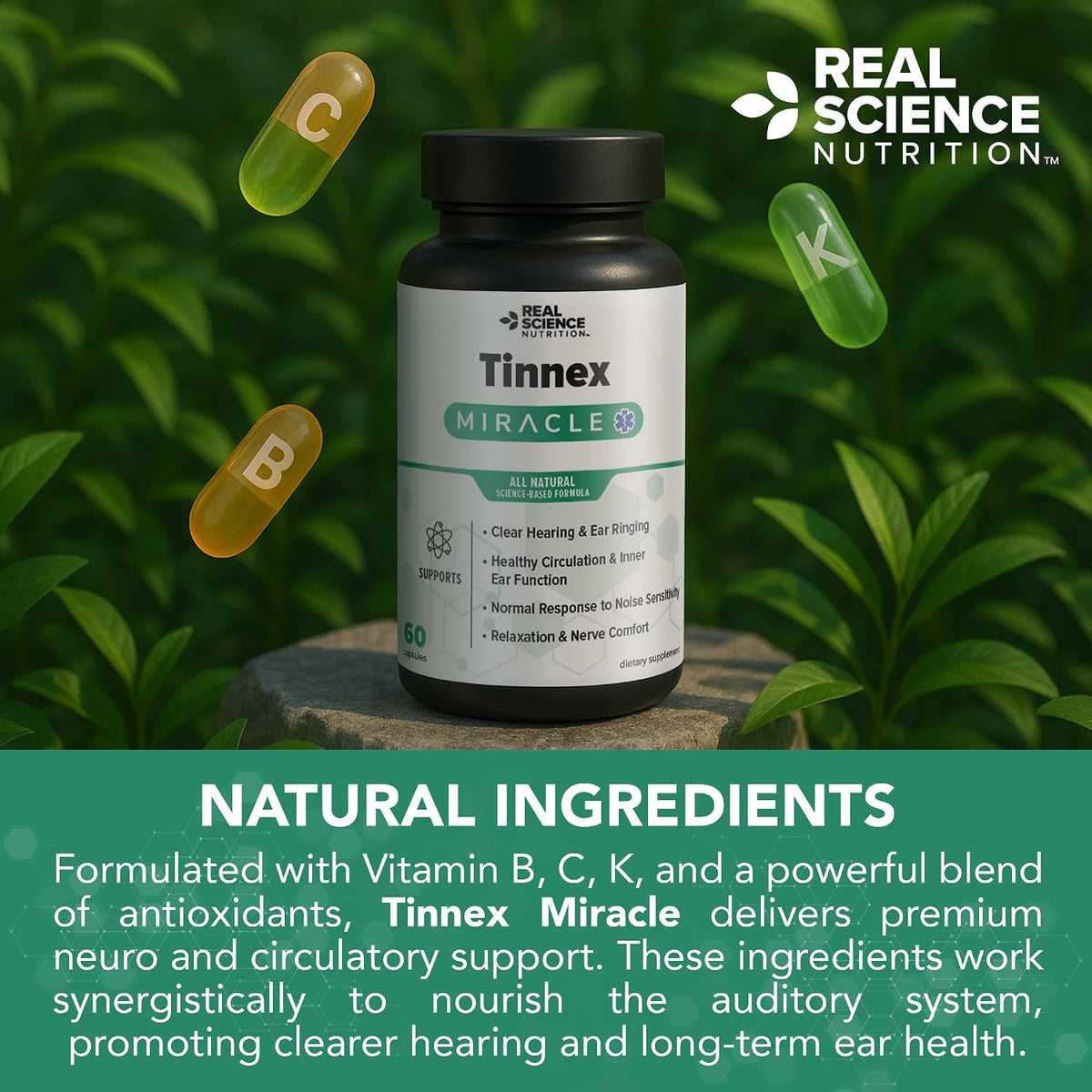 Tinnex Miracle, Tinnitus Relief Supplement with Nitric Oxide for Inner Ear Health - görsel 7