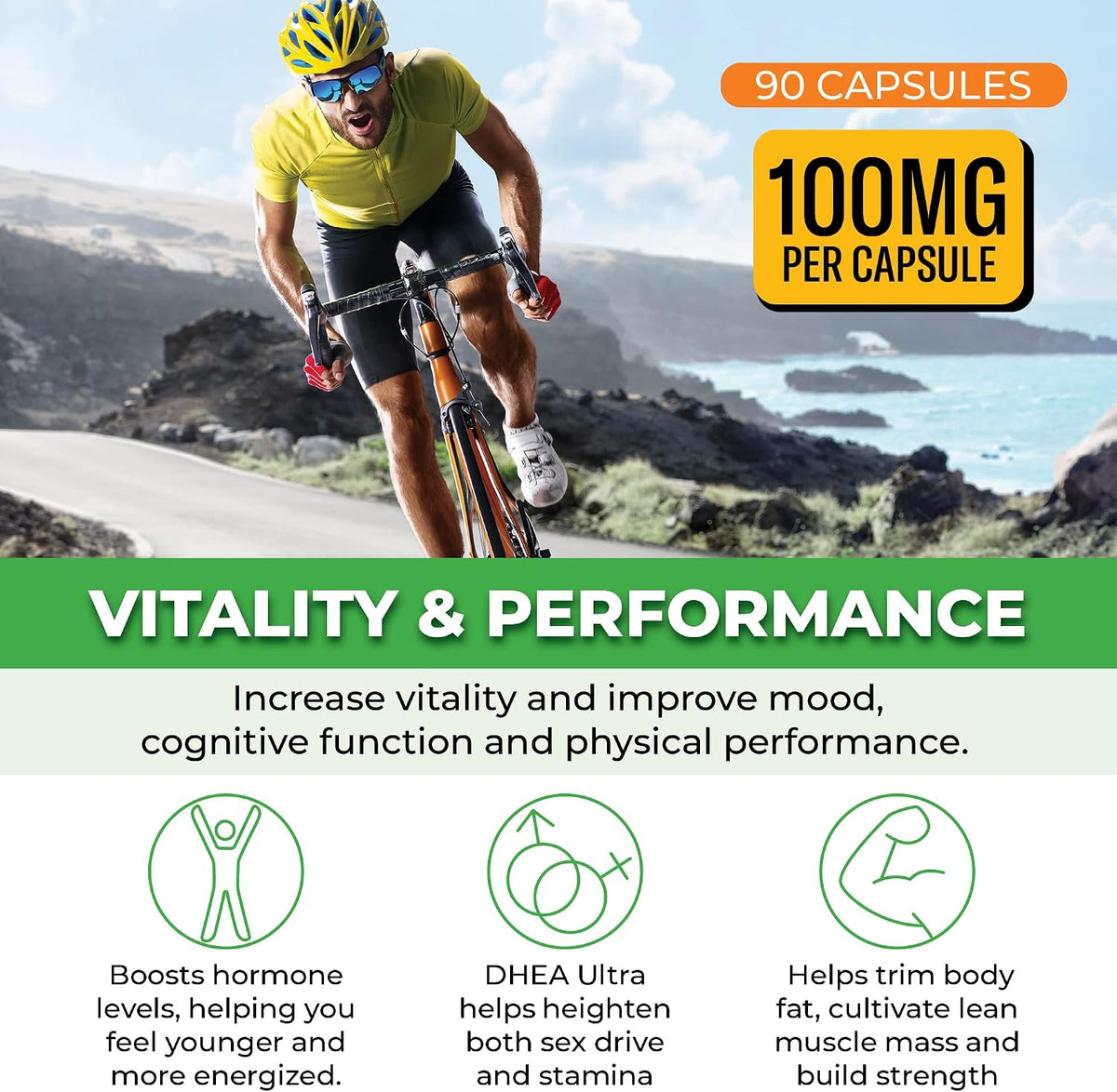 ForestLeaf DHEA 100mg – Micronised DHEA Supplement – Supports Energy, Hormone Balance & Healthy Ageing – 90 Capsules - görsel 6