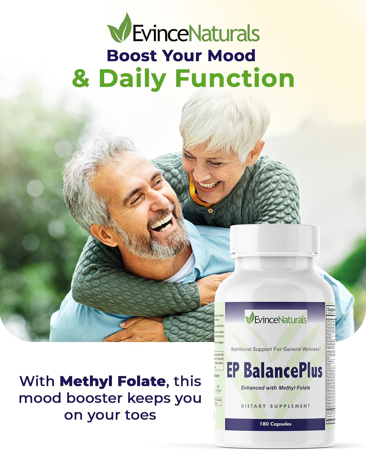EP BalancePlus Multivitamin for Adults - Multivitamin for Men & Women with Vitamins and Minerals - Methyl Folate & Amino Acids for Nutritional Support - General Wellness Supplement, 180 Capsules - görsel 4