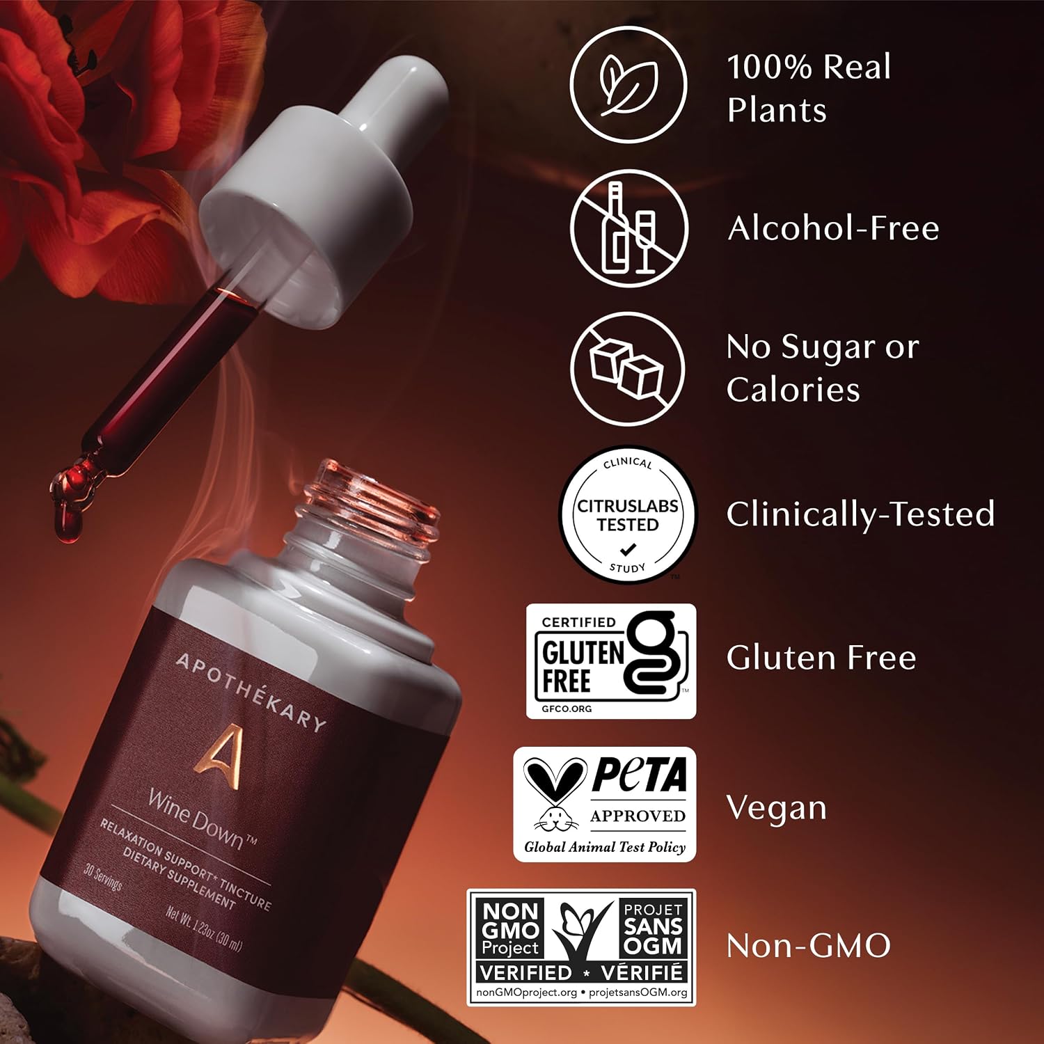 Apothékary Wine Down – Relaxation and Sleep Support Liquid Herbal Drops - görsel 8