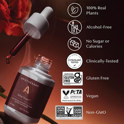 Apothékary Wine Down – Relaxation and Sleep Support Liquid Herbal Drops