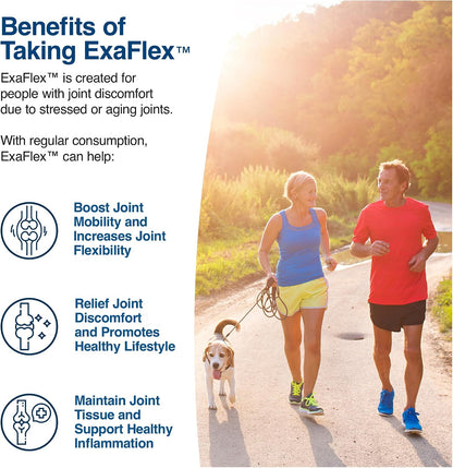 ExaFlex Glucosamine Chondroitin MSM, Bromelain Capsules - Joint Food Supplement with Boswellia, Turmeric & Quercetin (60 Capsules)