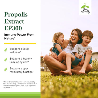 Terry Naturally Propolis Extract EP300 – Upper Respiratory & Immune Support Supplement, 60 Capsules